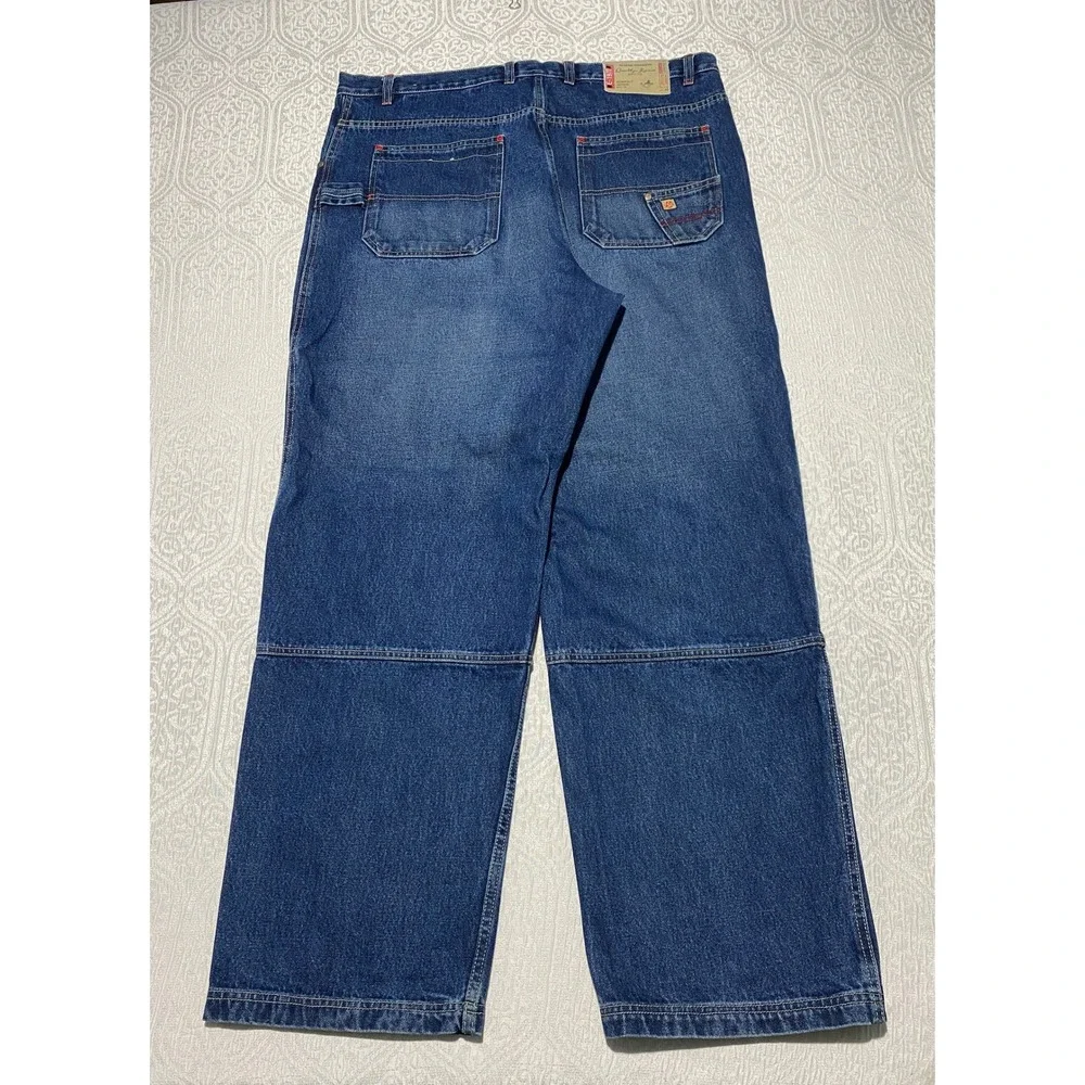 Vintage Brooklyn Xpress Jeans Men's 40x34 Blue Wide Leg‎ Carpenter Denim Y2K